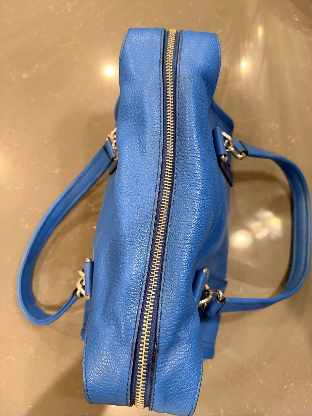 Marc Jacobs Electric Blue Pebbled Leather Satchel - Picture 5 of 9